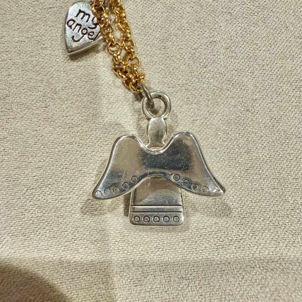 Brighton My Angel Two-Tone Retired Pendant Necklace NWT - Picture 2 of 3